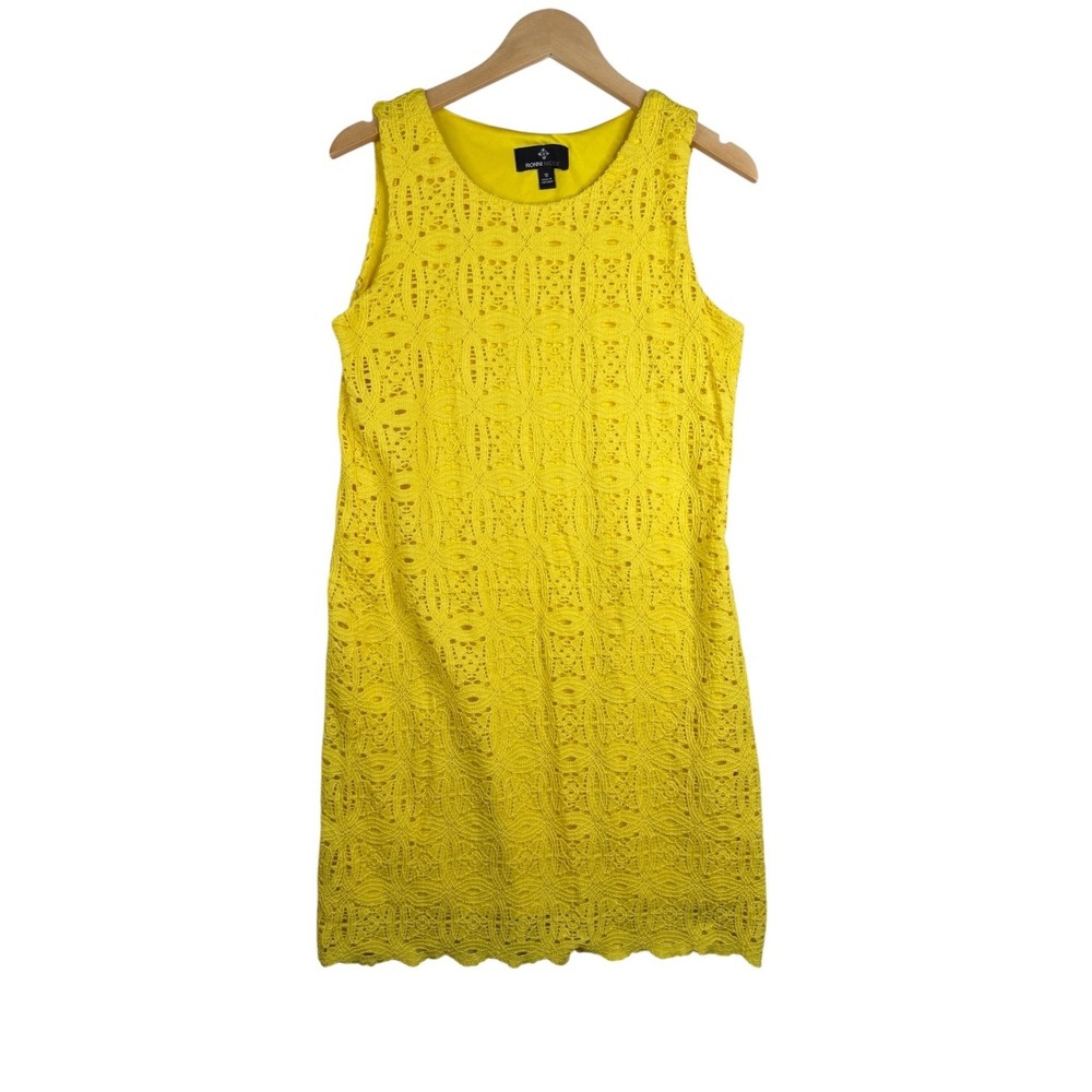 Ronni Nicole Womens Bright Yellow Sleeveless Dress Size 12 Lace